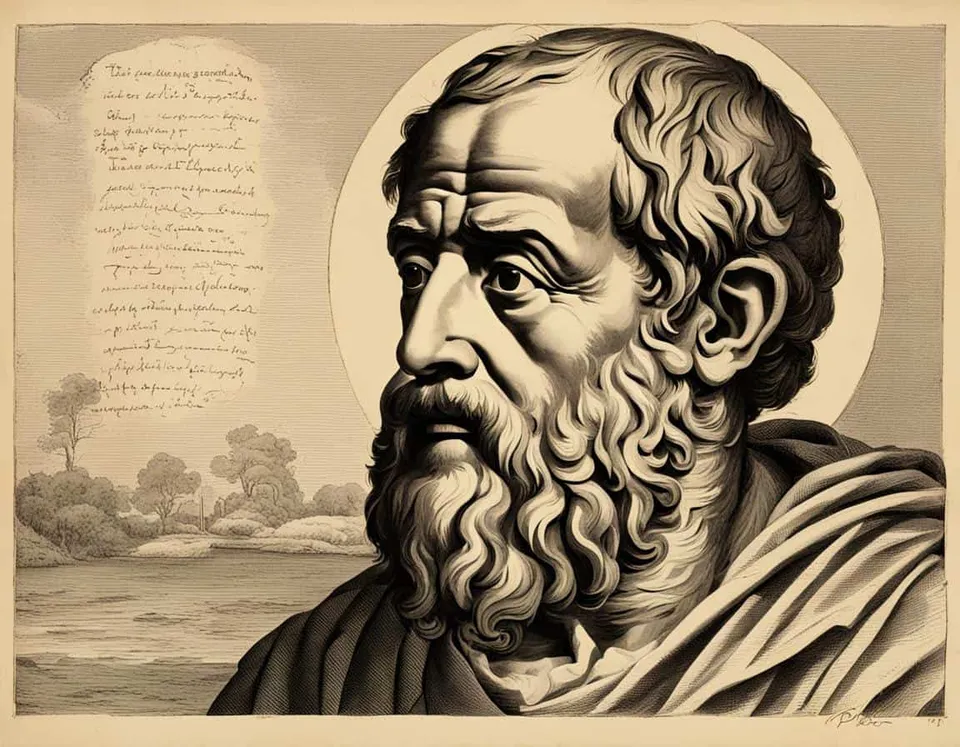 Greek philosophical painting representing Exploring the Historical Significance of Plato's Influence on Western Philosophy