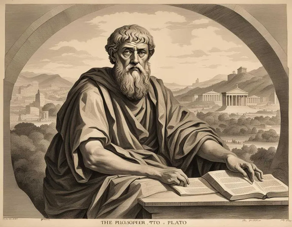 Ancient Greek stone relief illustrating How did Plato receive education and mentorship?