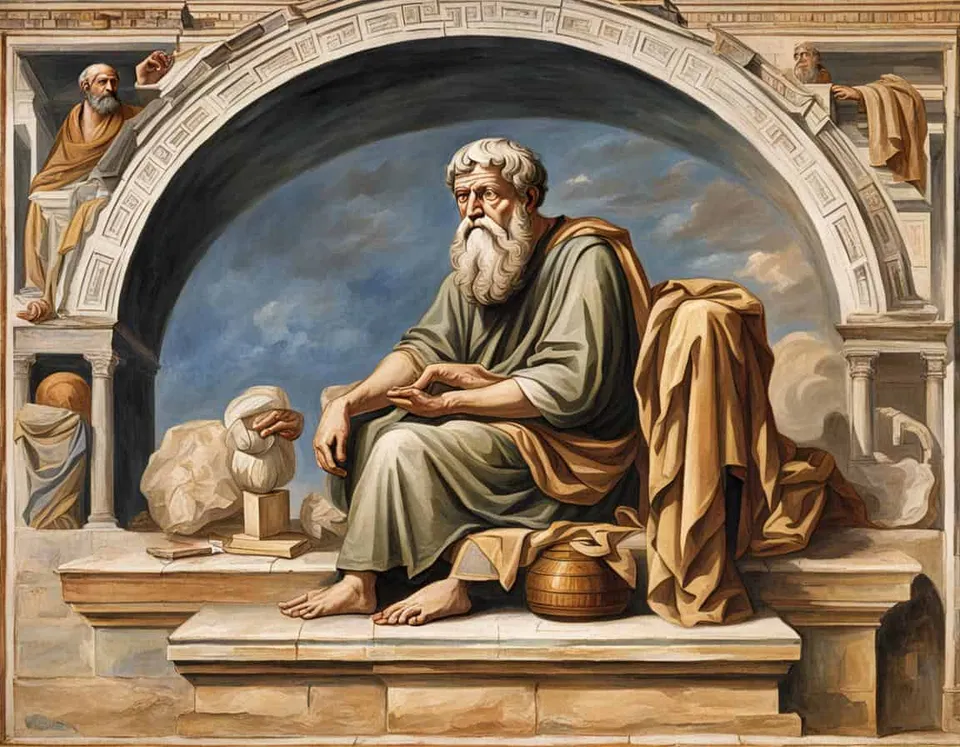 Classical illustration representing How did Plato's family and upbringing shape his philosophy?