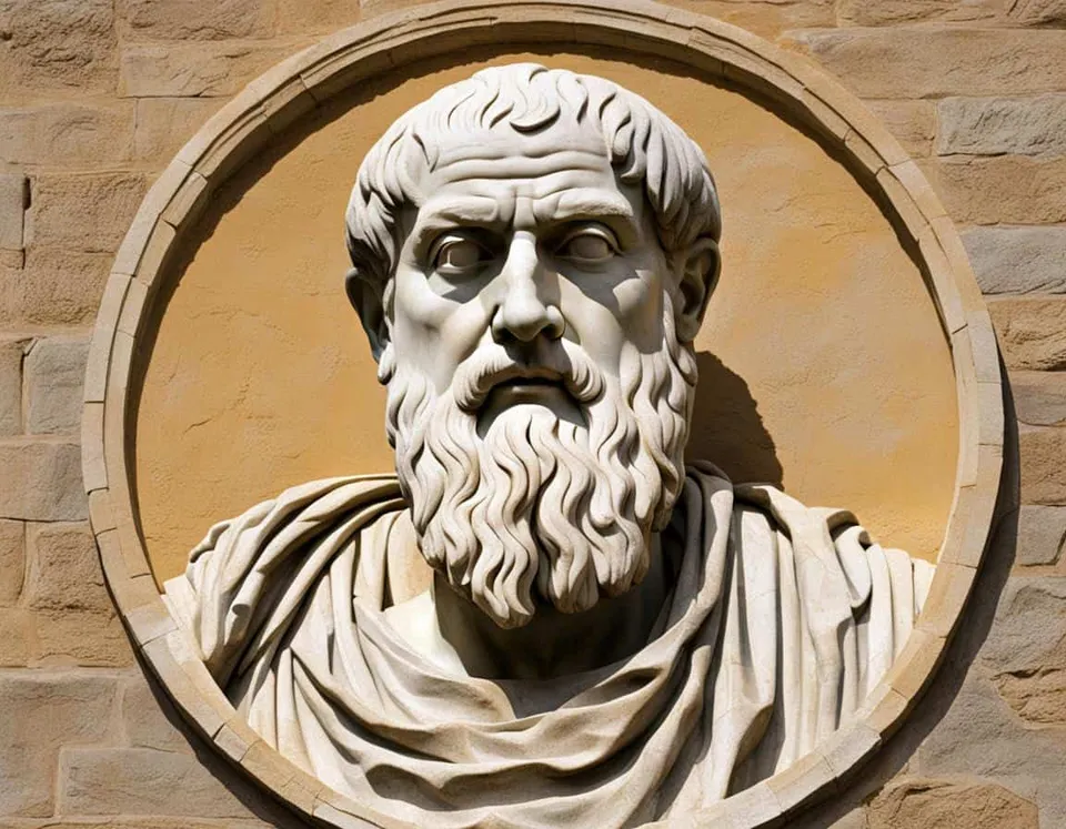 Greek philosophical painting representing How did Socrates influence Plato's philosophy?