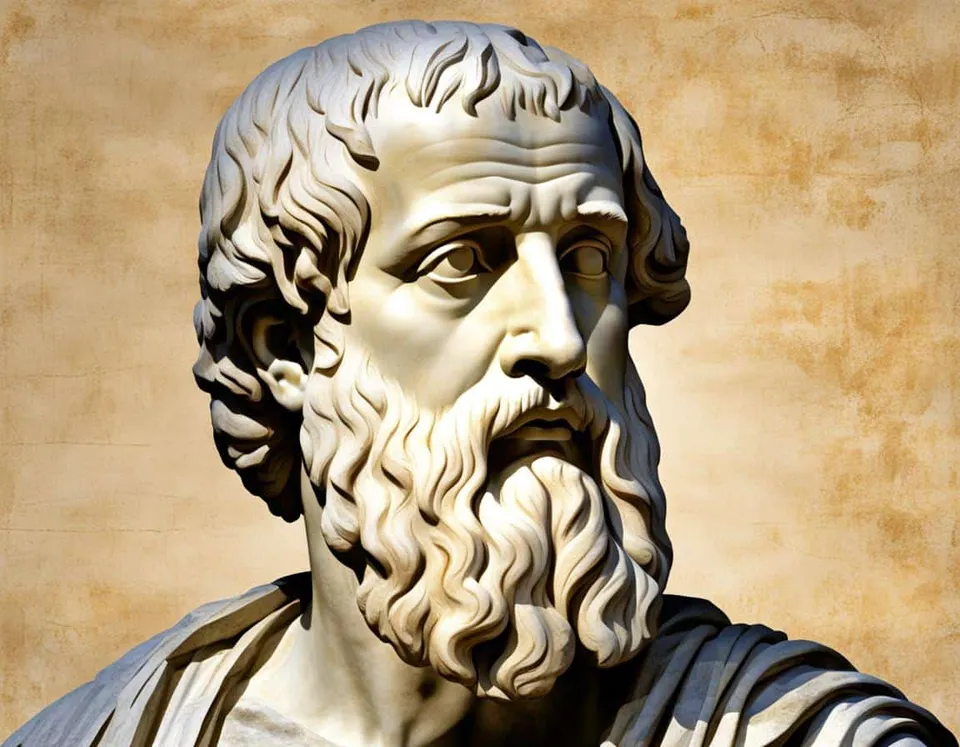 Greek philosophical painting representing How to Analyze Plato's Impact on Christian Philosophy