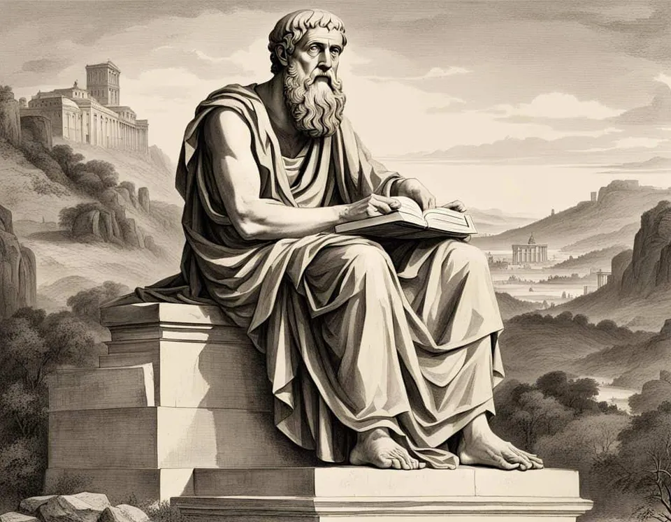 Ancient philosophical artwork depicting How to Understand Plato's Influence on Western Philosophy