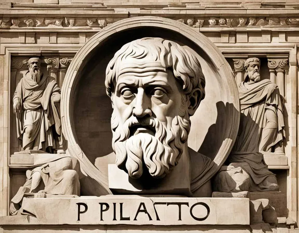 Philosophical illustration representing Review of Plato's Theory of Forms