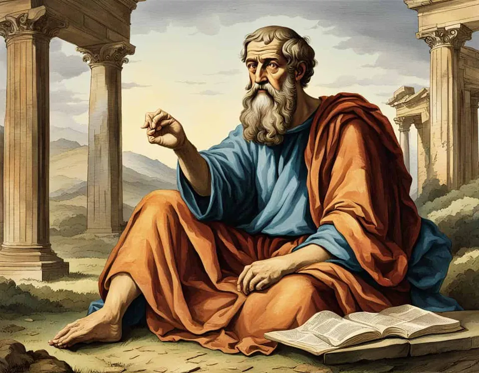 Classical Greek marble sculpture illustrating Review of Plato's Allegory of the Cave