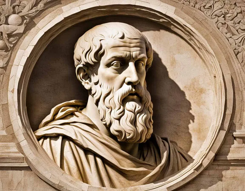 Greek philosophical painting representing Reviewing Plato's Theory of Forms: A Critical Analysis