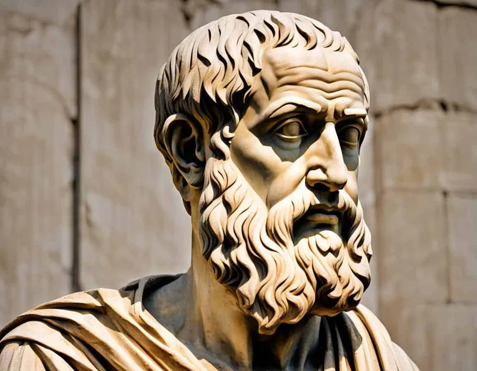 Classical Greek marble sculpture illustrating The Military Service of Plato: A List of Influential Factors