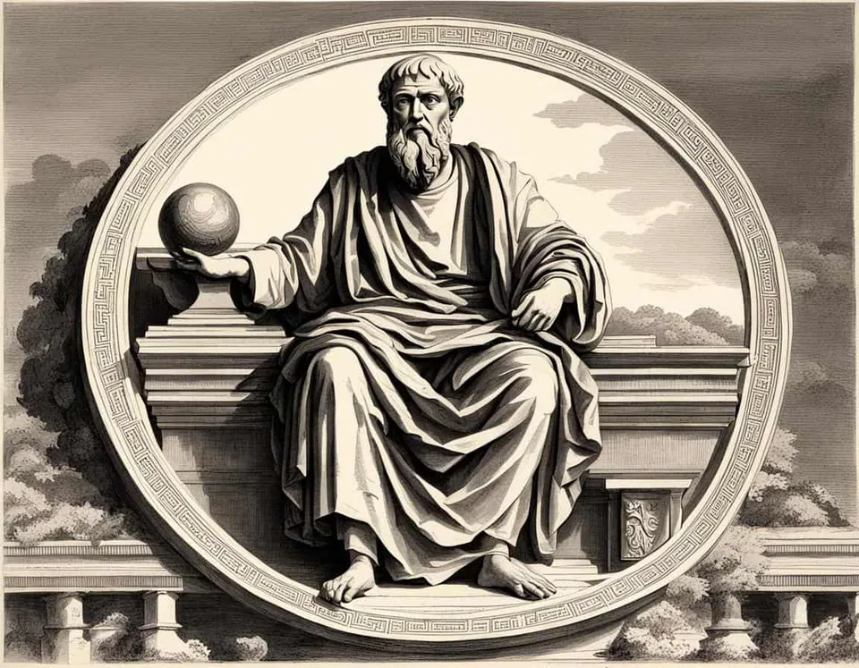 Classical artwork depicting Top Influences on Plato's Philosophy