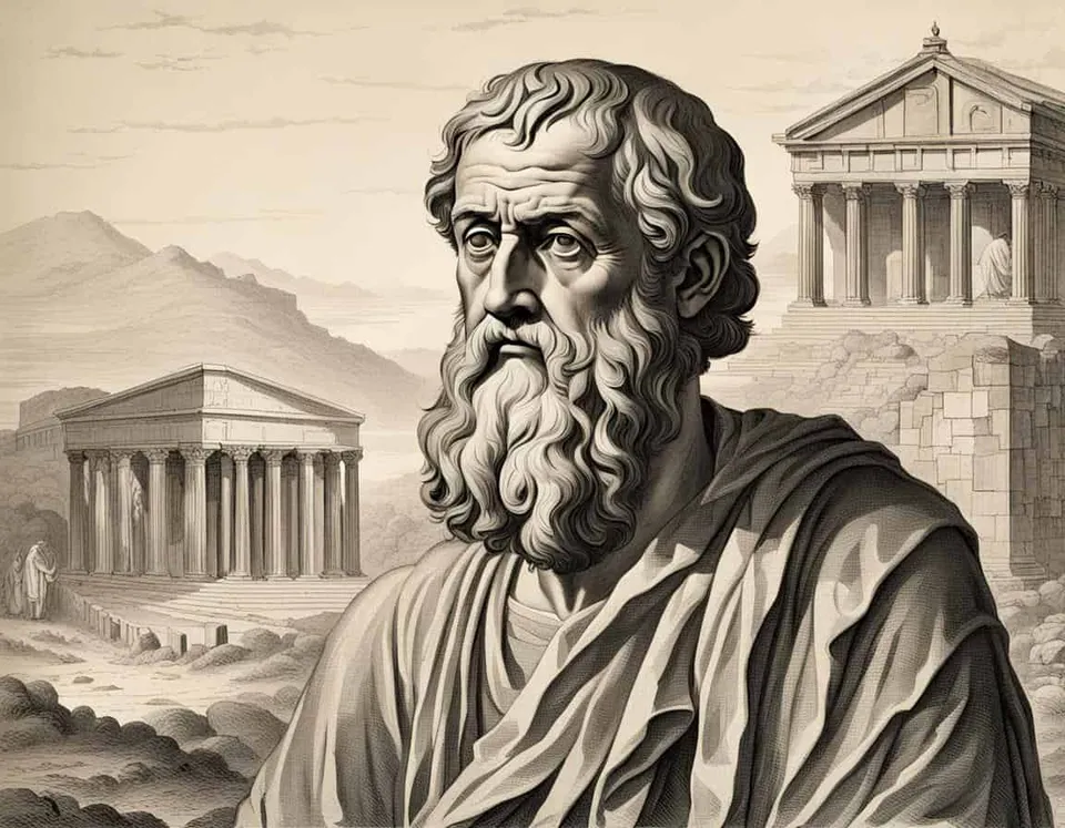 Ancient Greek stone relief illustrating Why is it important to understand Plato's military service in the context of his philosophy?