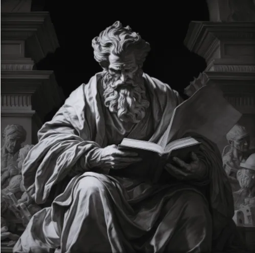 Escultura clásica que evoca el concepto filosófico de hipóstasis