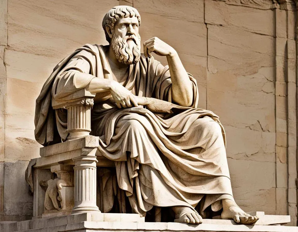 Ancient philosophical artwork depicting Why Plato's Political Ideas Are Relevant Today