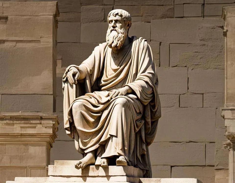 Ancient Greek stone relief illustrating What Plato's Political Impact Reveals