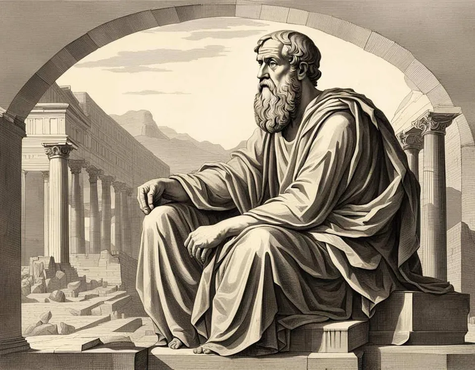 Ancient Greek stone relief illustrating Why did Plato's family and upbringing play a crucial role in his philosophical development?