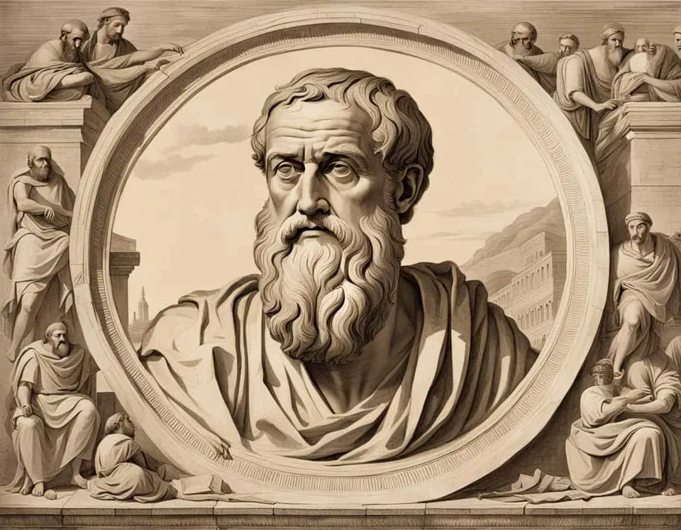 Greek philosophical painting representing Why The Republic is a Key Work in Plato's Philosophy