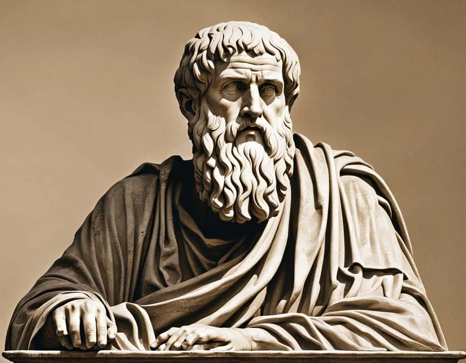 Classical artwork depicting Why was Plato's military service significant in shaping his philosophical ideas?