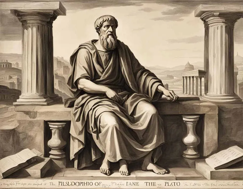Philosophical illustration representing Why was Socrates' influence crucial to the development of Plato's philosophical ideas?